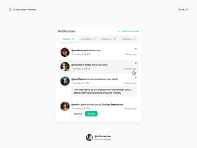 Notification center 30daydesignchallenge product design ui design uiux uiux design ux design