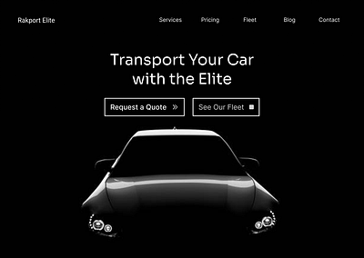 Elite Car Shipping Landing page 🖤 car cta design figma landing page transport service ui ui ux ux visuals website design