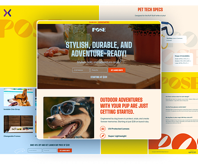 Pet Landing Page branding clean design design dribbble shot landing page design landingpage lead generation pet accessories pet accessories landing page pet tech specs ui ux