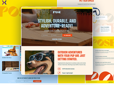 Pet Landing Page branding clean design design dribbble shot landing page design landingpage lead generation pet accessories pet accessories landing page pet tech specs ui ux