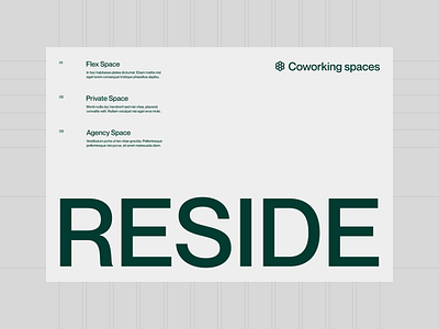 Reside - Coworking Space Hero Concept concept grid hero concept hero section minimalism minimalist web design web design concept