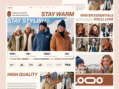 Winter Fashion Website Design 3d ai branding design ecommerce fashion home page illustration landing page logo mobileapp motion graphics quality stay ui ui design warm web design website design winter