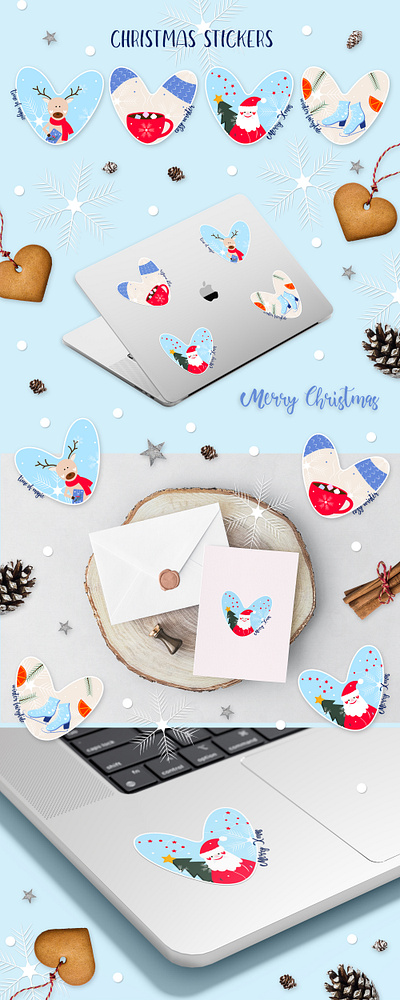 Christmas Stickers christmas design graphic design holidays illustration new year stickers witnter