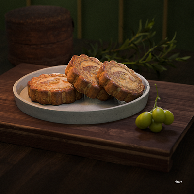 Moon Cake Render 3d blender cookie food mooncake rendering substance 3d painter