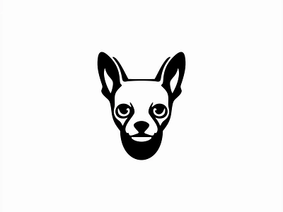 Chihuahua Face Logo animal branding canine chihuahua cute design dog fun illustration logo mark mascot modern negative space pet puppy vector vet