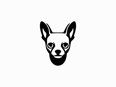 Chihuahua Face Logo animal branding canine chihuahua cute design dog fun illustration logo mark mascot modern negative space pet puppy vector vet