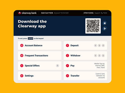 Clearway Bank: UI/UX, Interface & Animation animation b2c banking button design finance gif graphic design interface landing page red screen service ui ux webdesign website white yellov