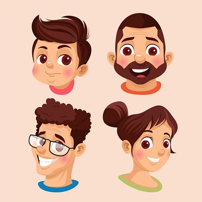 Cute Character design cartoon character cute character cute people design flat design game character illustration male character men character people vector women character