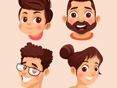 Cute Character design cartoon character cute character cute people design flat design game character illustration male character men character people vector women character