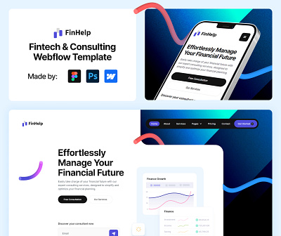 Premium Finance & Consulting Website Template business consulting template design fintech fintech template investment it modern template premium template saas software tech template ui user experience ux webflow webflow template website website template