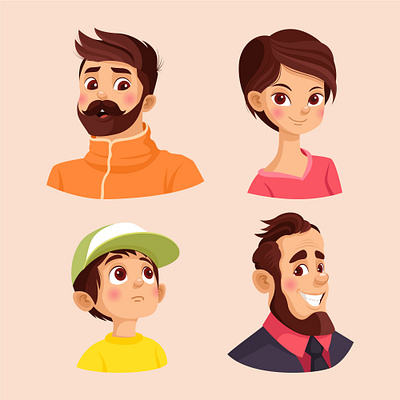 People Character Collection cartoon character character cute design flat design game charecter illustration kids male character men people vector women character