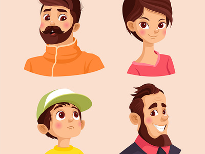 People Character Collection cartoon character character cute design flat design game charecter illustration kids male character men people vector women character