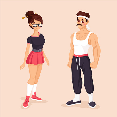 Hero characters for games cartoon charecter cute character design female game character guy hero character illustration male character men people vector women character