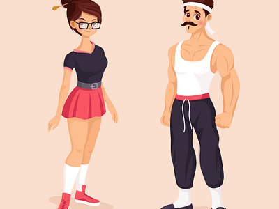 Hero characters for games cartoon charecter cute character design female game character guy hero character illustration male character men people vector women character