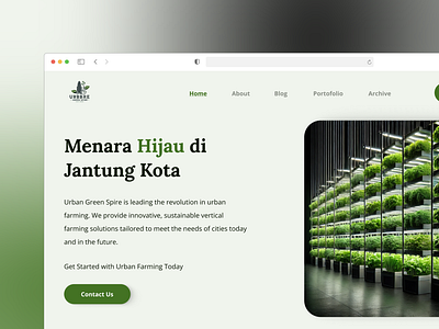 UrbanGreenSpire - Website design farming figma ui uiux urbanfarming ux