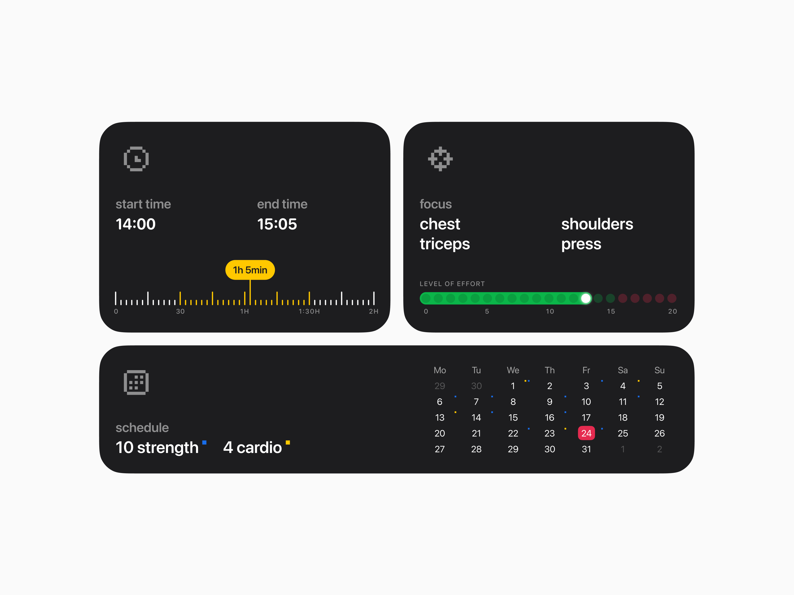 liften - workout summary app dashboard icon interface mobile product ui ux widget