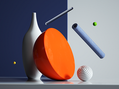 Abstract Orange Still life 3d art c4d cinema4d colorful design illustration modeling render