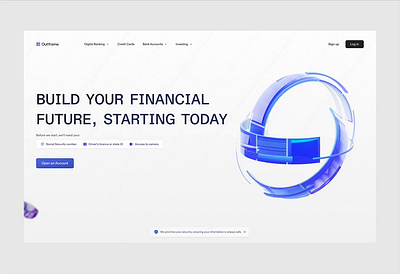 Account opening homepage account animation banking blue finance financial fintech homepage illustration open website white