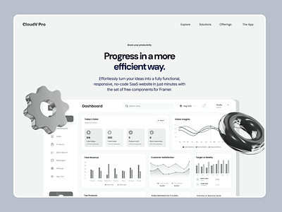 CloudV pro Saas Landing page hero homepage saas uiux web website