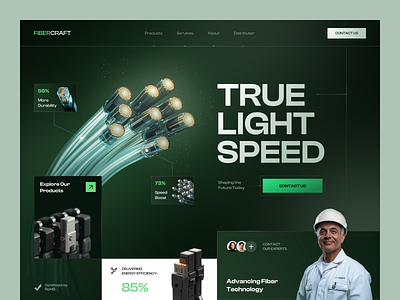 Website for a Technology Company ✦ Fiber Craft design interface product service startup ui ux web website