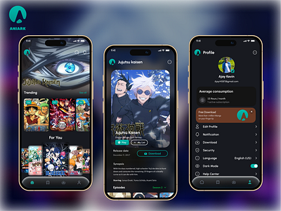 AniArk - A Premier Anime Streaming Experience animeapp animeappdesign animelovers animestreaming animeui appinterface darkmode streamingplatform streamingui uidesign uiux userexperience