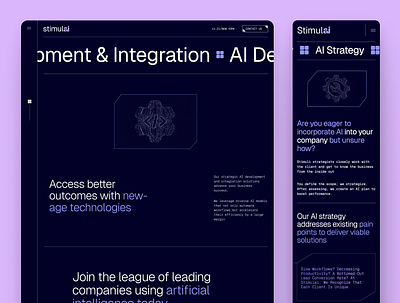 StimulAI - Service Page 3d agency agency prtfolio ai integration broken grid graphic design service page typography ui user interface vector web design