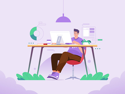 Work from home-Illustration character design graphic design illustration motion graphics vector