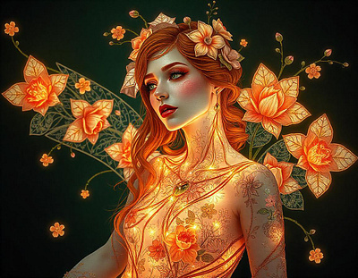 The Ghost of Flowers: A Frame from a Surreal Dream ai art artificial intelligence beautiful girl beautiful woman beauty female floral freepik ghost girl illumination tracingflock woman