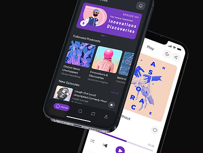 Talkio - A Podcast Mobile App ios mobile podcast ui uiux user interface ux