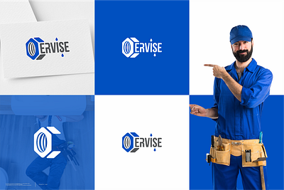 cervise plumbing wordmark logo branding design graphic design logo plumbing plumbing logo plumbing vector typography ui vector