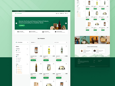 Ecommerce Web Design ecommerce green management shopping store ui website