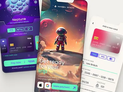 Social Space | Credit Card Checkout dailyui design landingpage pay now ui ux