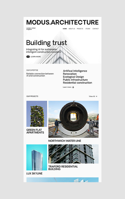 MODUS.ARCHITECTURE - Landing page concept design footer ui ux website