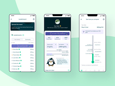 Carbon Footprint Tracking App graphic design sustainability ui