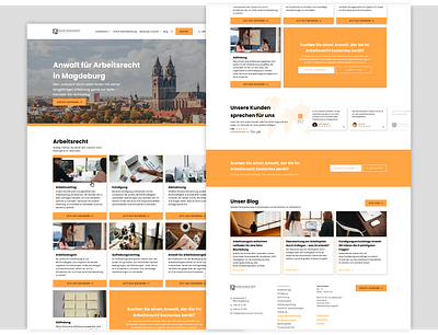 UX/UI Redesign corporate website germany law orange reviews testimonials typography ui uiux ux web web design wordpress wp