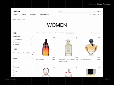 Odevia - E-COMMERCE design e commerce figma interactive responsive typography ui web design