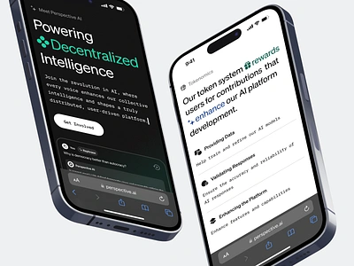 Perspective AI. Decentralized AI Startup Website ai app bitcoin chat chatgpt cryptocurrency design landing nft screen token typography ui ux web3 website