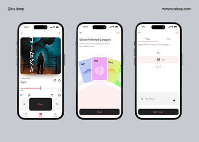 UI Exploration: Music Player App concept design mockup music uiuxdesign user interface ux ux design