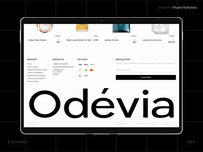 Odevia - E-COMMERCE design e commerce figma interactive responsive typography ui web design