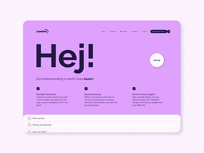 lumina online banking branding graphic design landing page ui web design