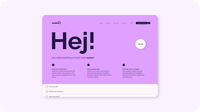 lumina online banking branding graphic design landing page ui web design