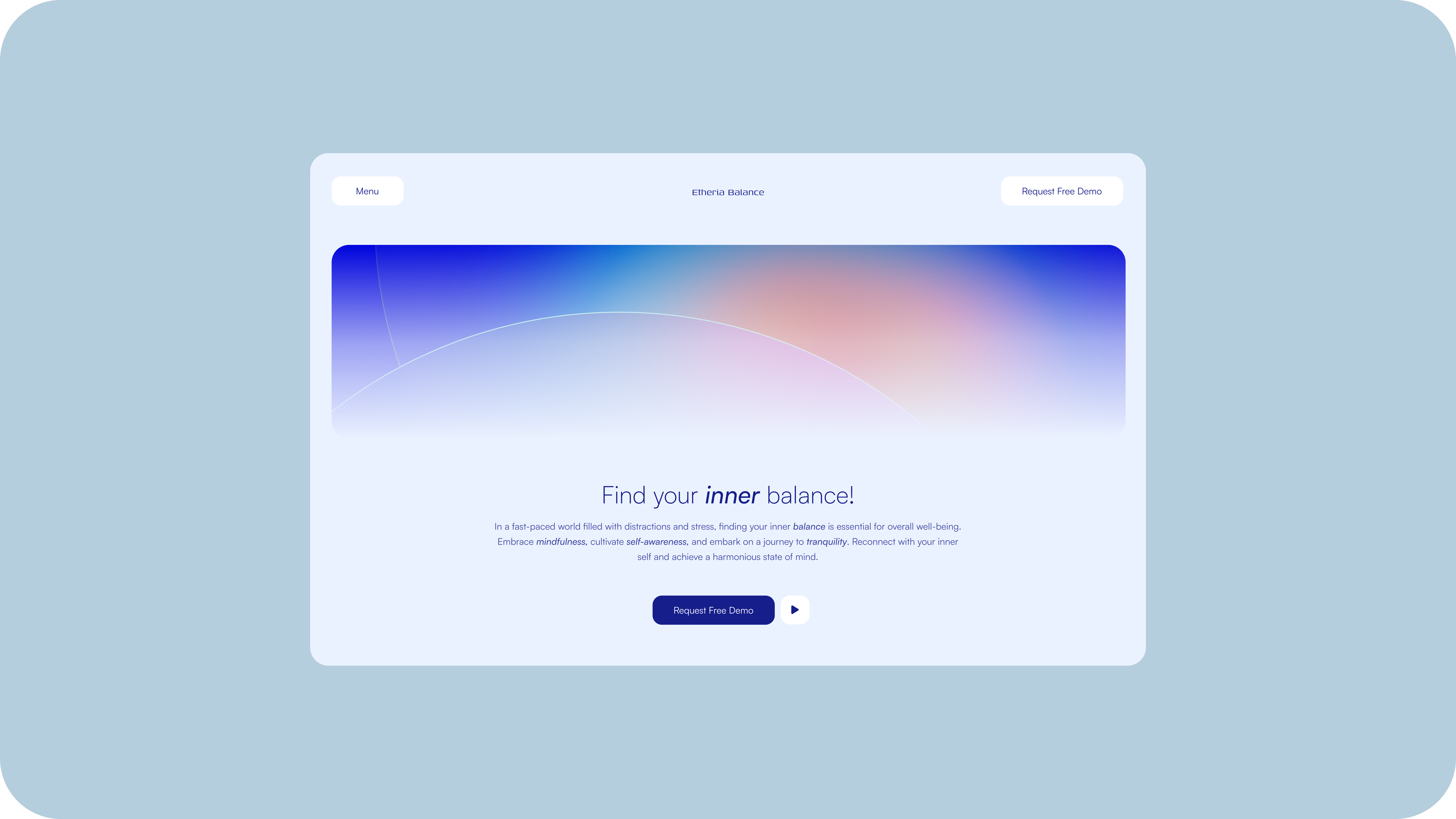 etheria balance app branding design graphic design landing page ui web design