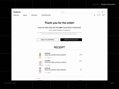 Odevia - E-COMMERCE design e commerce figma interactive responsive typography ui web design