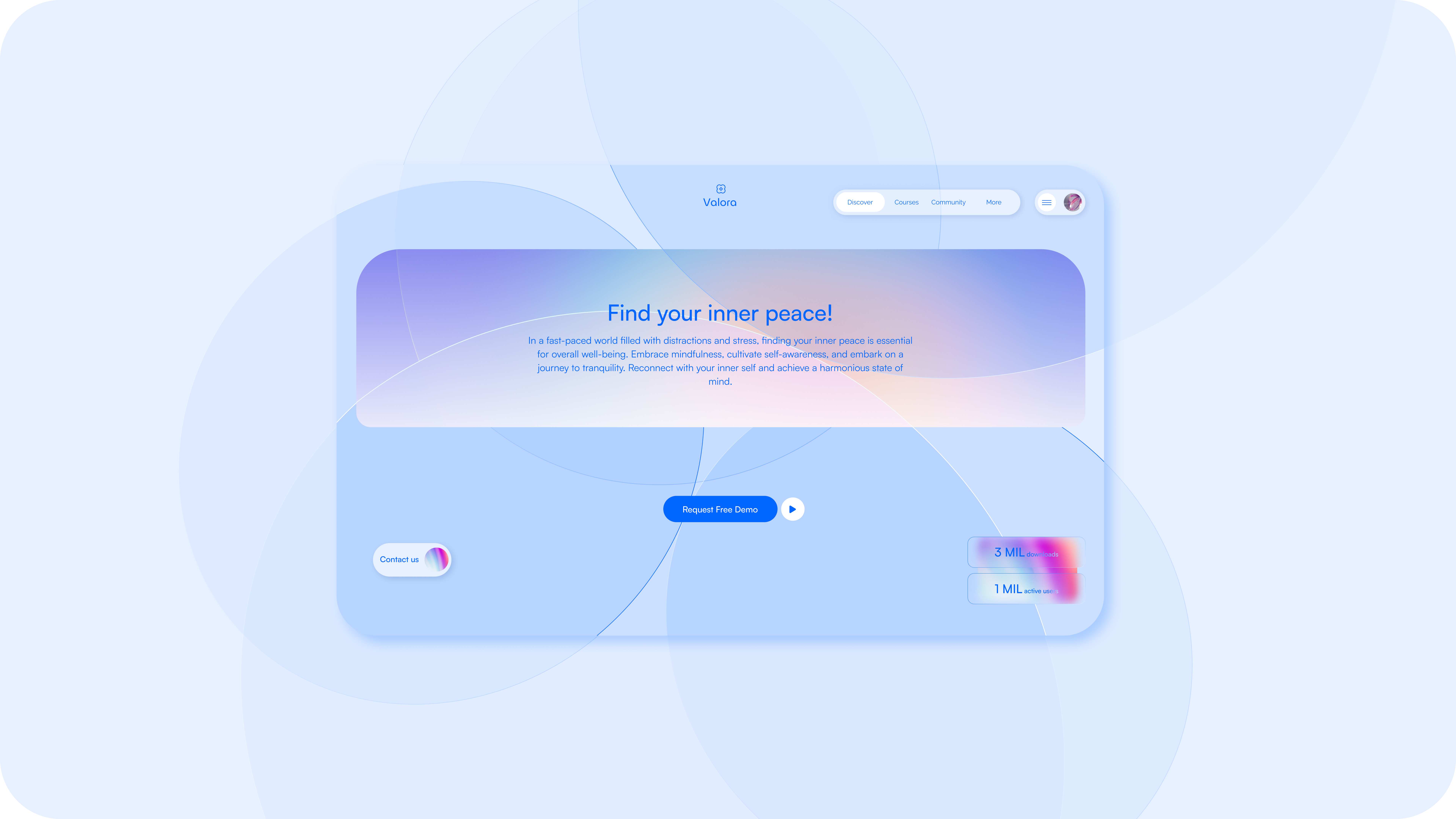valora | find your inner peace app branding design graphic design landing page ui web design