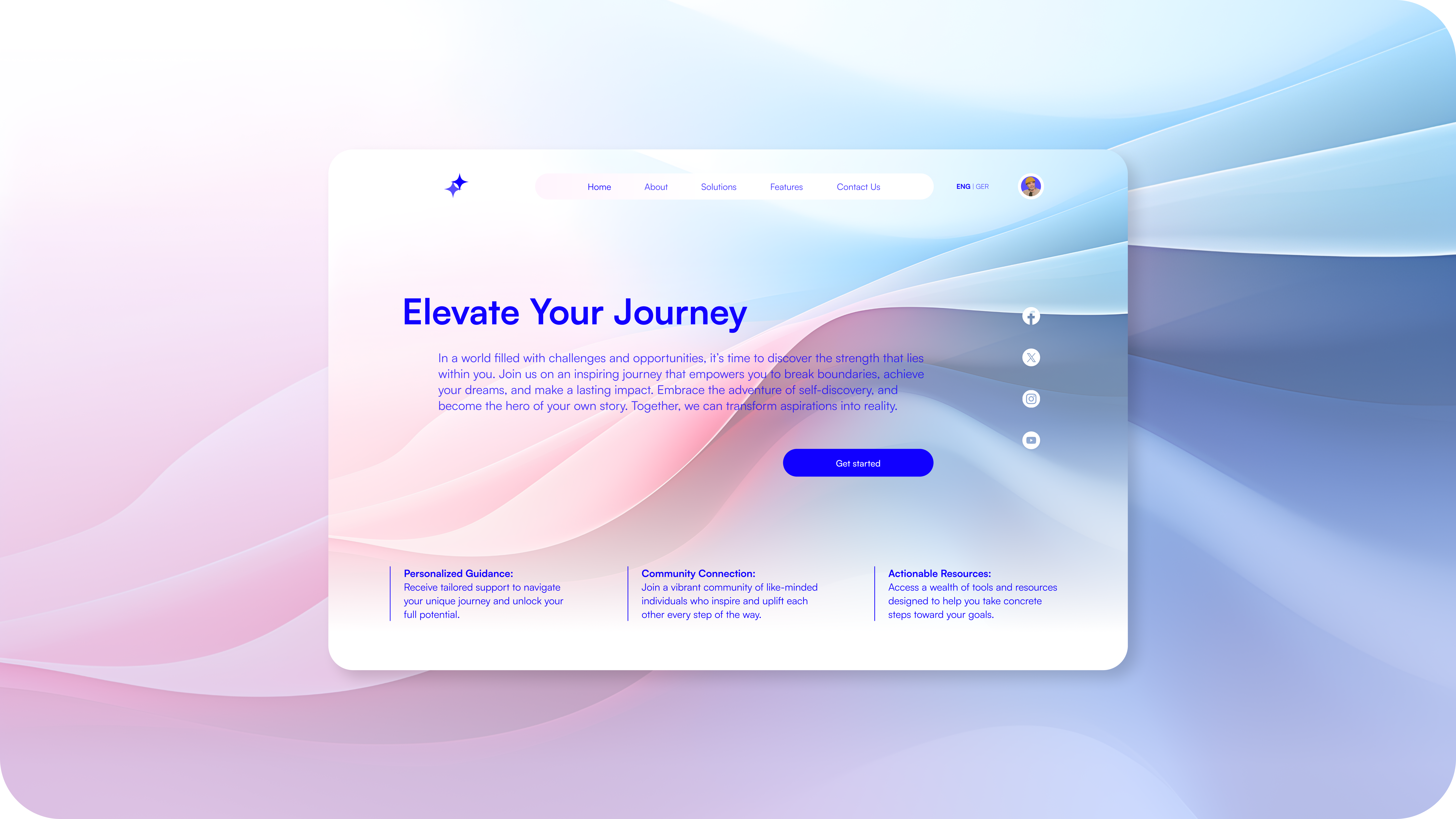 solara | elevate your journey app branding design graphic design landing page ui web design