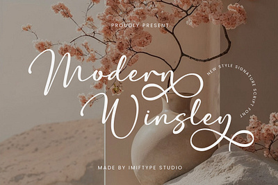 Modern Winsley – Signature Script Font alphabet calligraphy design display font elegant font fonts handwriting handwritten font lettering script script font signature typography