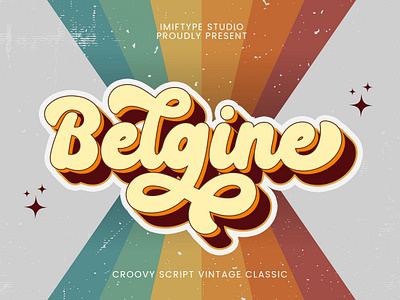 Belgine – Groovy Script Font alphabet calligraphy design display font elegant font fonts handwriting handwritten font lettering retro script script font signature typography vintage