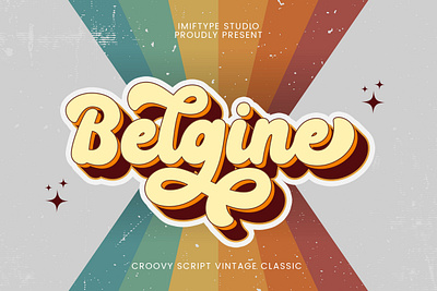 Belgine – Groovy Script Font alphabet calligraphy design display font elegant font fonts handwriting handwritten font lettering retro script script font signature typography vintage