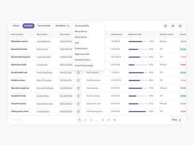 Investment app table component clean design finance finance app investment minimal product design table ui