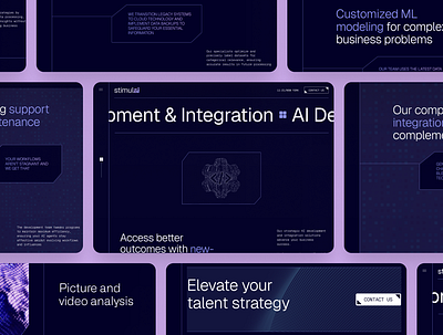 StimulAI - Service Page 3d agency ai animation artificial inteligence broken grid graphic design grid interactive design motion graphics portfolio service agency ui vector web design